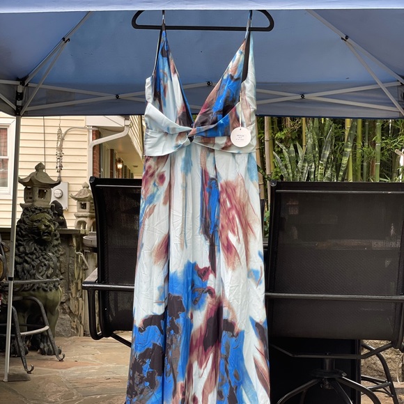 NWT blue and brown marble maxi dress - Picture 6 of 8